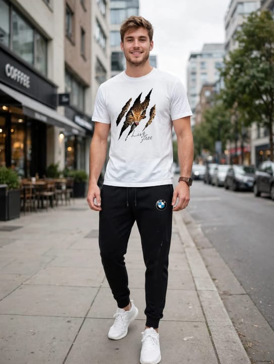 Bold meets casual in this 2-piece streetwear set.